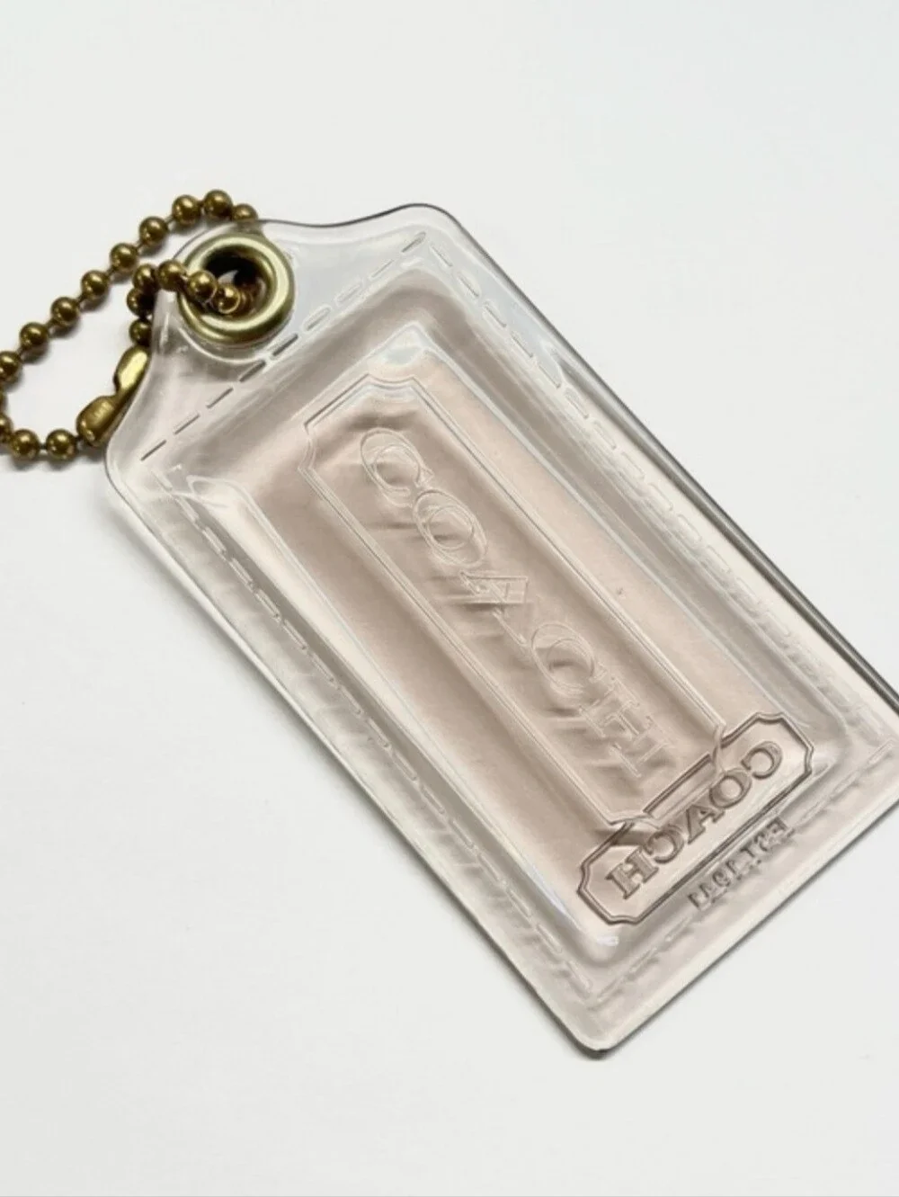 Coach Light Smoke Hang Tag 3 1/2 inches wide EUC